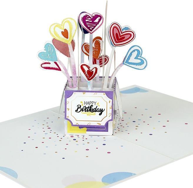 Actual product image MU Classic 3D Pop-Up Geburtstags Glückwunschkarte - Ballonherzen (1 pcs.)