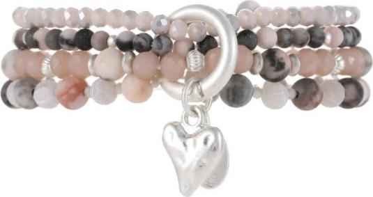 Image du produit Andreani Armband aus echtem Jaspis und Achat mit Herzanhänger breit von