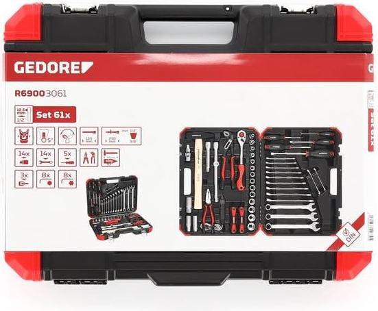 Actual product image Gedore Red red R05905010 Combination ratchet open-end spanner 10-19 mm 10 pieces (19 mm, 10 mm, 7 mm, 29 mm, 8 mm)