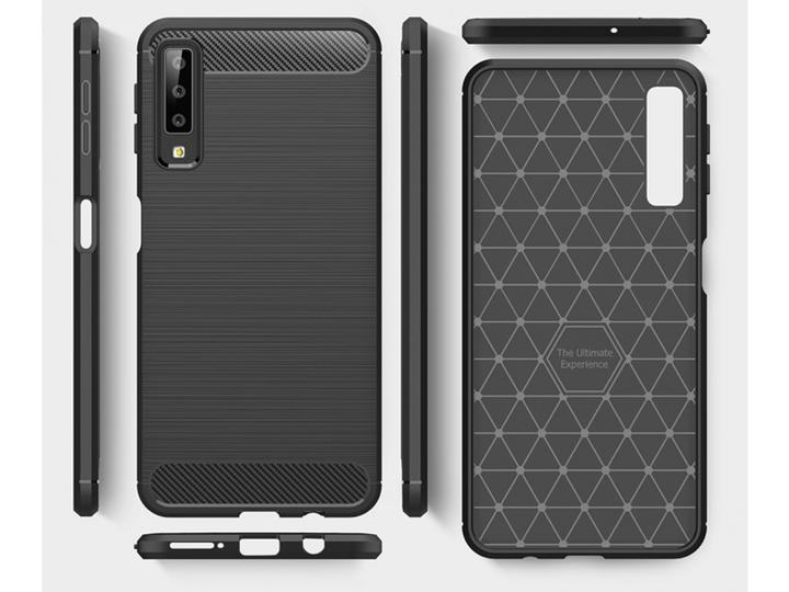 Actual product image Screenguard Samsung Galaxy A7 2018 Cover Carbon Brushed Soft TPU (Samsung Galaxy A7 (2018))