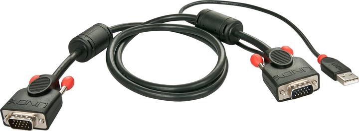 Actual product image Lindy KVM System Cable KVM Switch Combo Series USB 1m. HD15M - HD15M+USB-AM, 3m