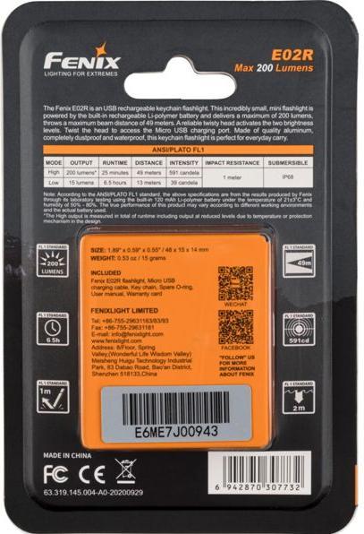 Produktbild Fenix E02R (4.80 cm, 200 lm)