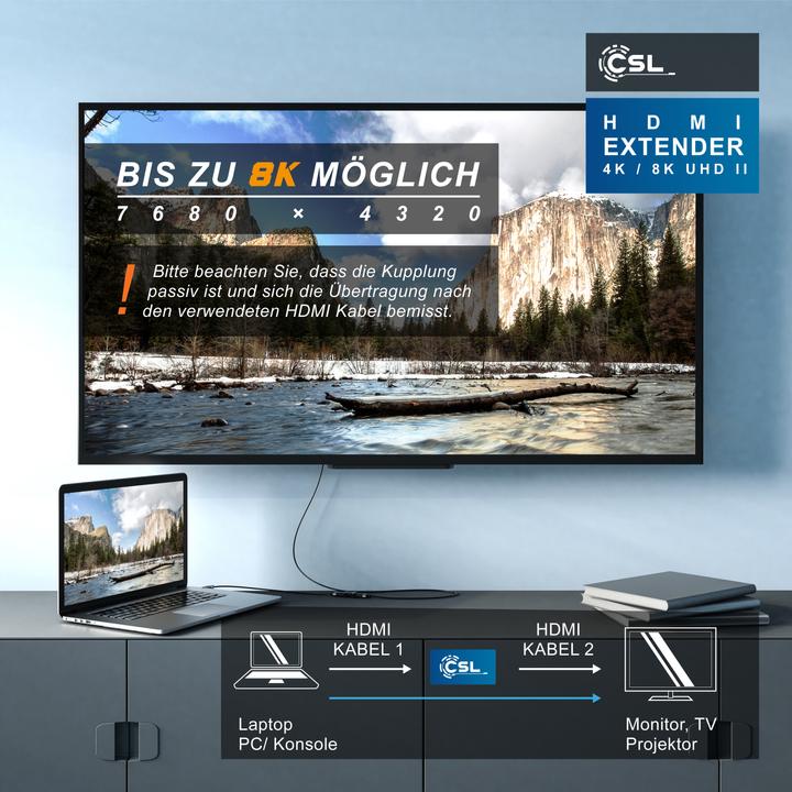 Actual product image CSL HDMI adapter, Full HD - extension - coupling, HDMI socket to HDMI socket (HDMI, 4.50 cm)