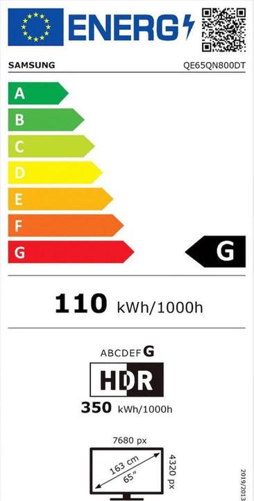 Energie-Label Samsung QE65QN800D (EU) (65", QN800C, NeoQLED, 8K, 2024)