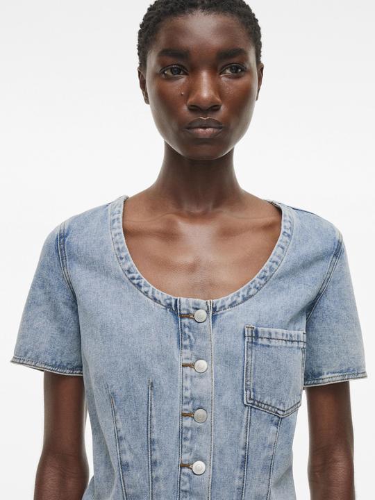 Image du produit Rouge Edit Denim Oberteil mit kurzen Ärmeln (38)
