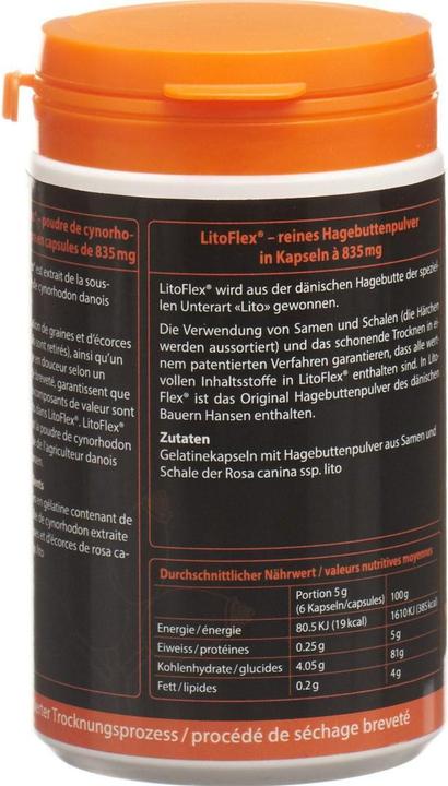 Valori nutrizionali e ingredienti LitoFlex Polvere di rosa caninaCapsule (150 Pezzo/i, Pillole, 182 g)