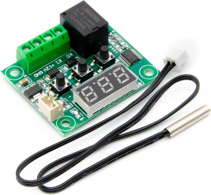 Actual product image Purecrea W1209 24V temperature controller with relay switching
