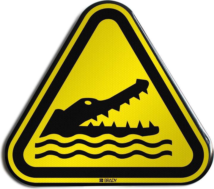 Actual product image Brady W/W067/NT/RFLBD-TRI400-1, ISO safety sign - Warning against crocodiles, alligators or K