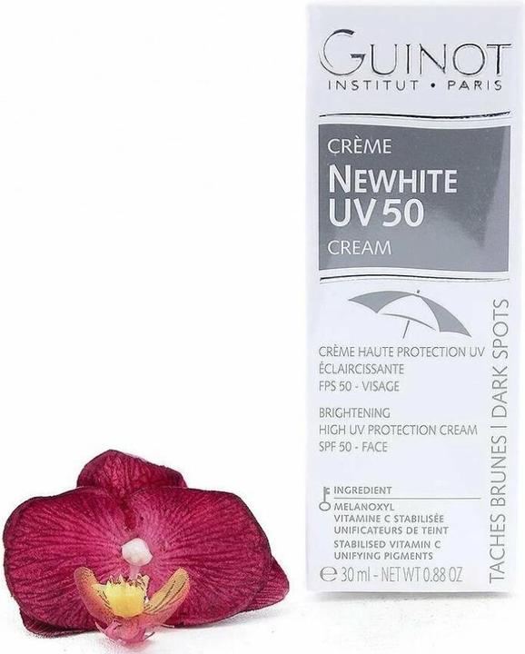 Actual product image Guinot Newhite Brightening UV Shield SPF50 30ml (Suntan cream, SPF 50, 30 ml)