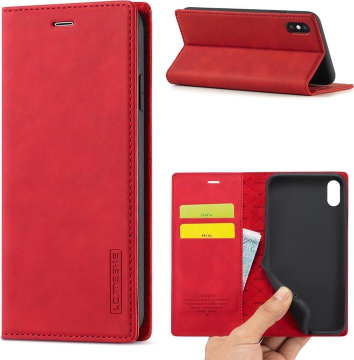 Produktbild Cover-Discount iPhone Xs / X - Stand Flip Case Hülle rot (Apple iPhone XS)