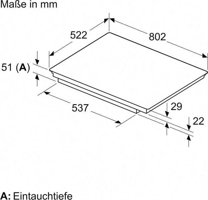Immagine prodotto Bosch Hausgeräte Serie 6, Piano cottura a induzione, 80 cm, Nero, Senza telaio, PVS831HC1E