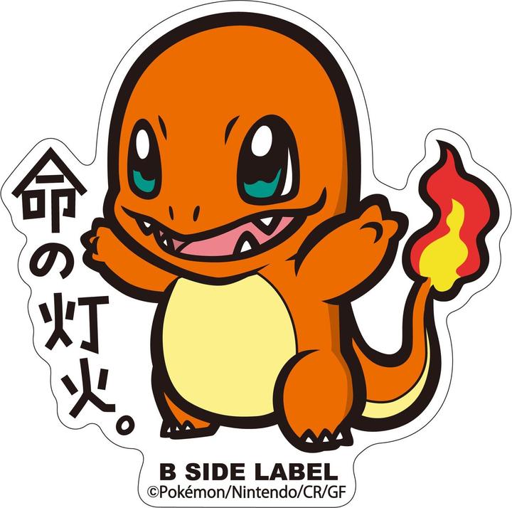 Actual product image Pokémon Charmander Sticker B-Side Label