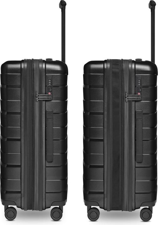 Actual product image Bergpfeil Travel 4-wheel suitcase set, 3-piece, with stretch fold (228 l, XL (from 140l))