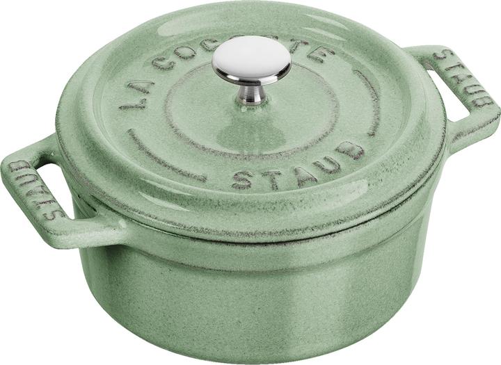 Produktbild Staub Mini Cocotte 10 cm, rund, Salbei, Gusseisen (10 cm, Bräter + Schmortopf, Gusseisen)