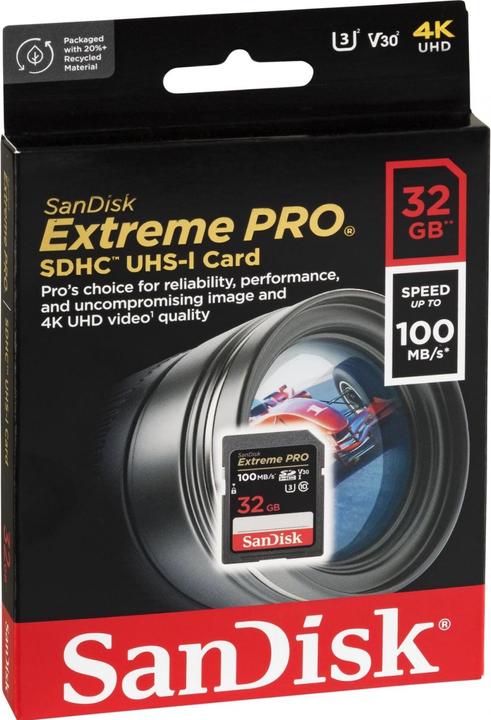Produktbild SanDisk Extreme PRO UHS-I V30 (32 GB, SDHC, U3, UHS-I)