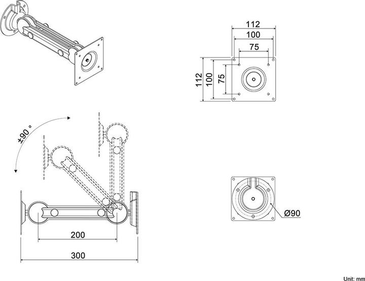 Immagine prodotto Multibrackets Supporto per monitor/tablet fino a 32", metallo, nero (Muro, 32")