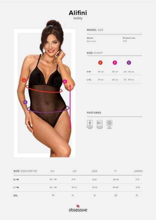 Image du produit Obsessive Alifini teddy black L/XL (XL)