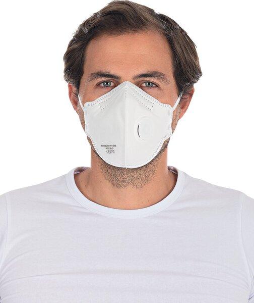 Produktbild Hygostar Atemschutzmasken FFP2 NR mit Ventil, Vlies, Universalgrösse, weiss, 10 Stück (FFP2 NR D, 10 x)
