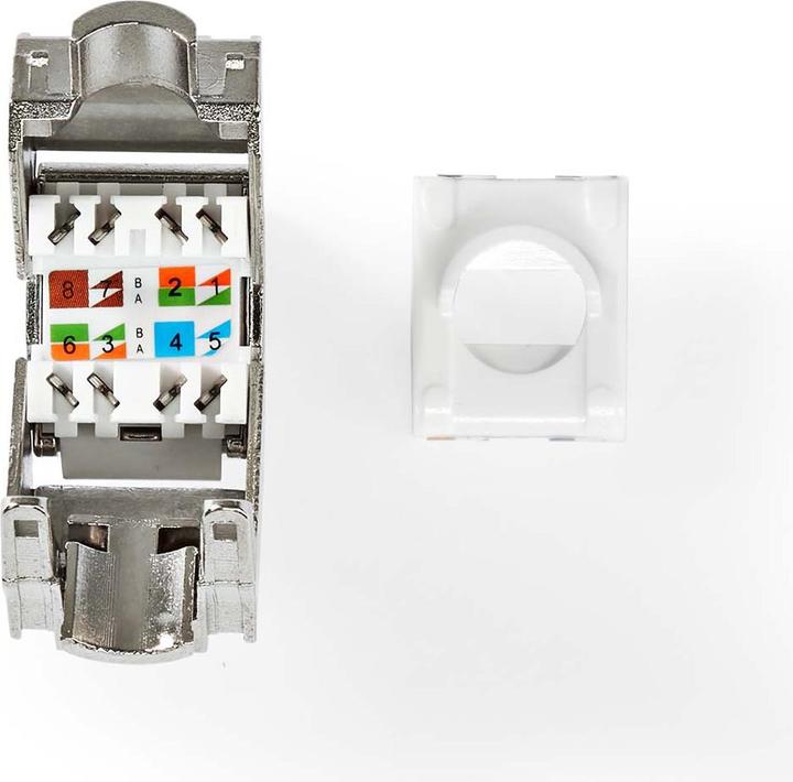 Nedis Keystone | CAT6a | presa RJ45 | S/FTP | metallo | scatola (S/FTP, CAT6a, 0.04 m)