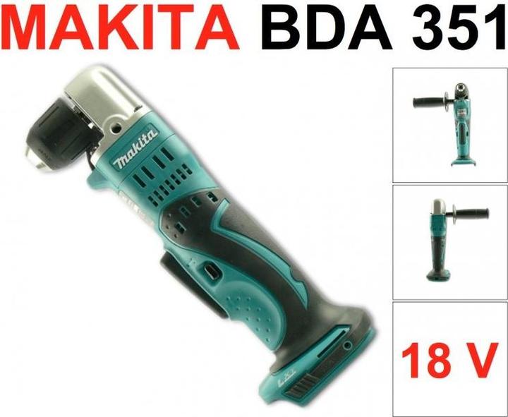 Actual product image Makita BDA 351 Z Battery angle drill 18V 13,5Nm Solo - without battery, without charger (Rechargeable battery operated)