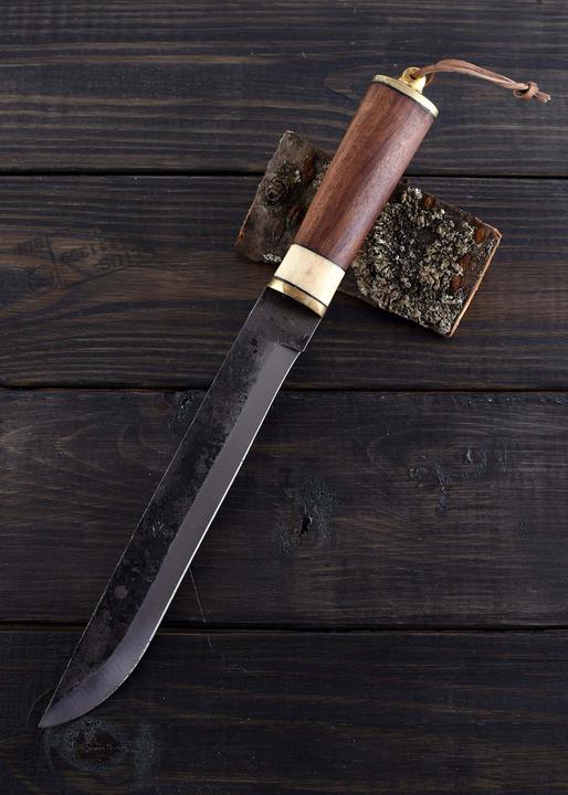 Immagine prodotto Battle Merchant Coltello con manico in legno e fodero in pelle (27.50 cm)