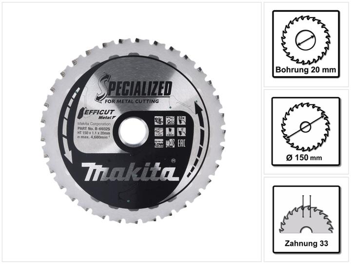 Produktbild Makita EFFICUT Sägeblatt 150x20mmx33Zähne