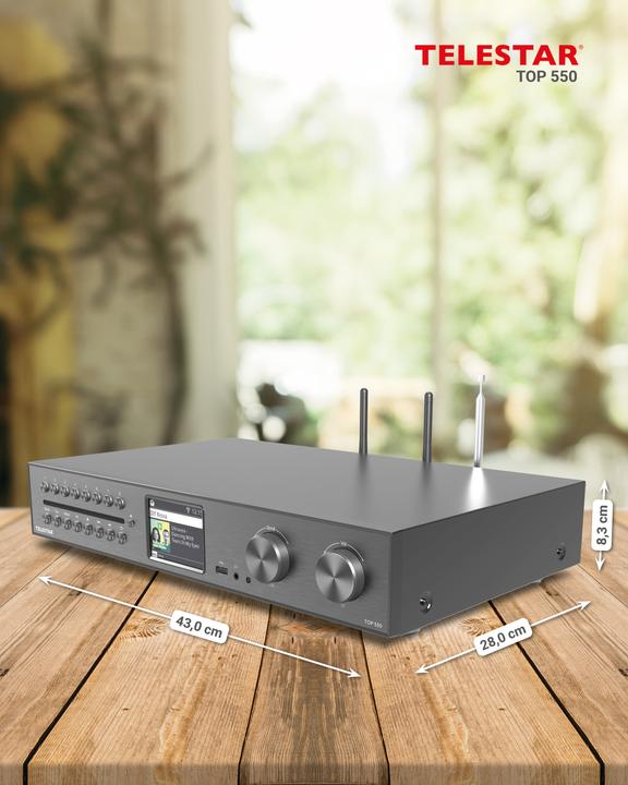 Produktbild Telestar TOP 550 sw All-In-One-System 43cm,Verstärker,CD,Internet/DAB+/UKW,BT (CD Player, Bluetooth Empfänger)