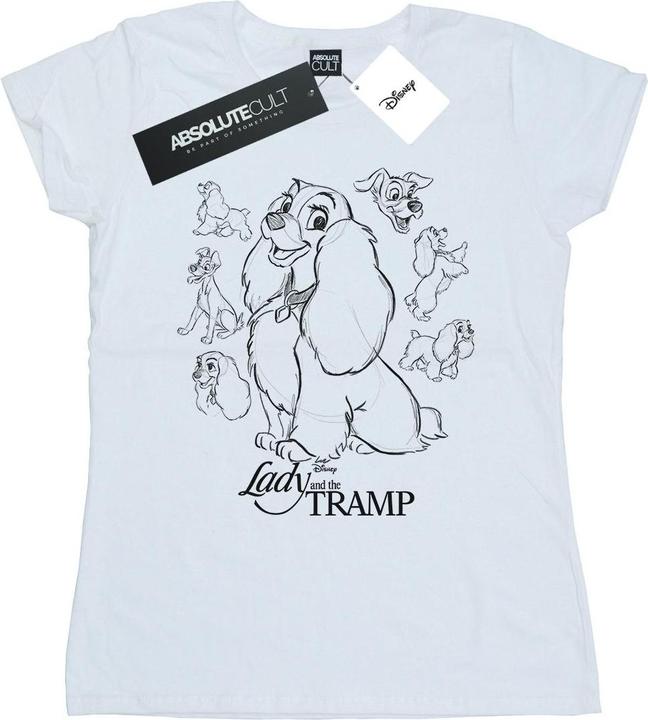 Disney Lady And The Tramp Collage Sketch TShirt (XXL)