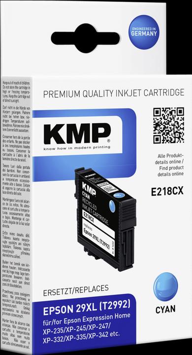 Produktbild KMP E218CX Tintenpatrone kompatibel mit Epson T 2992 XL (C)