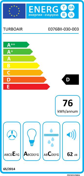 Energie-Label Turboair Norma H6 IX/BL/A/90 (Wandhaube)