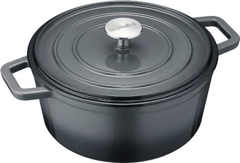 Produktbild Berndes Bräter Cocotte B.IRON Gusseisen rund 24 cm 3,75 Liter salbeigrün INDUKTION (24 cm, Bräter + Schmortopf, Gusseisen)