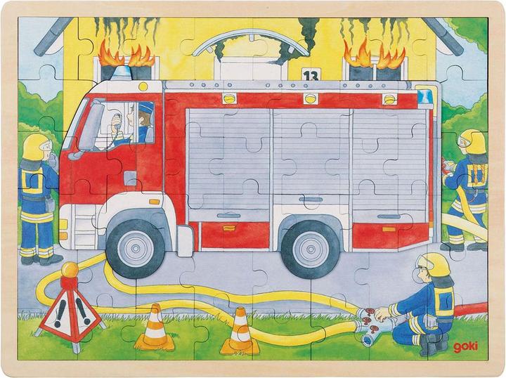 Actual product image Goki Toddlers puzzle fire department operation (60 pieces)