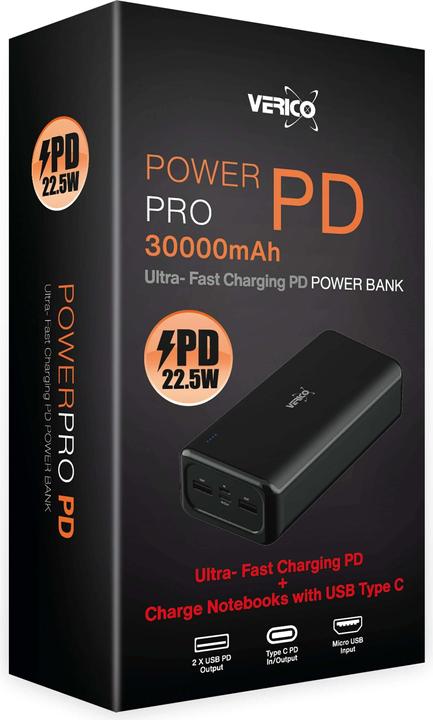 Image du produit Verico Power Pro PD (30000 mAh, 22.50 W, 111 Wh)