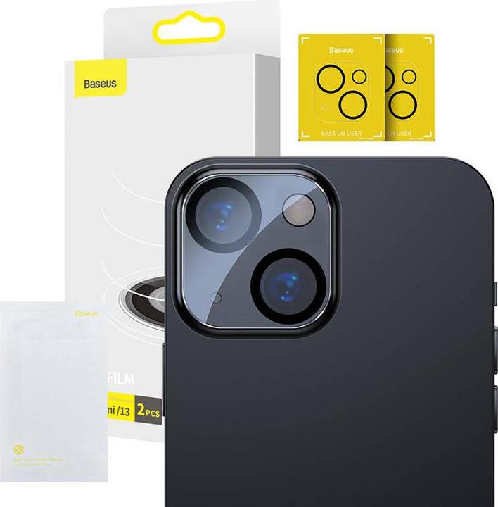 Produktbild Baseus Full-Frame Lens Film For iP 5.4/6.1 Inch Dual Camera 2021 (2pcs/pack) Transparent (2 Stück, Apple iPhone 13 mini)