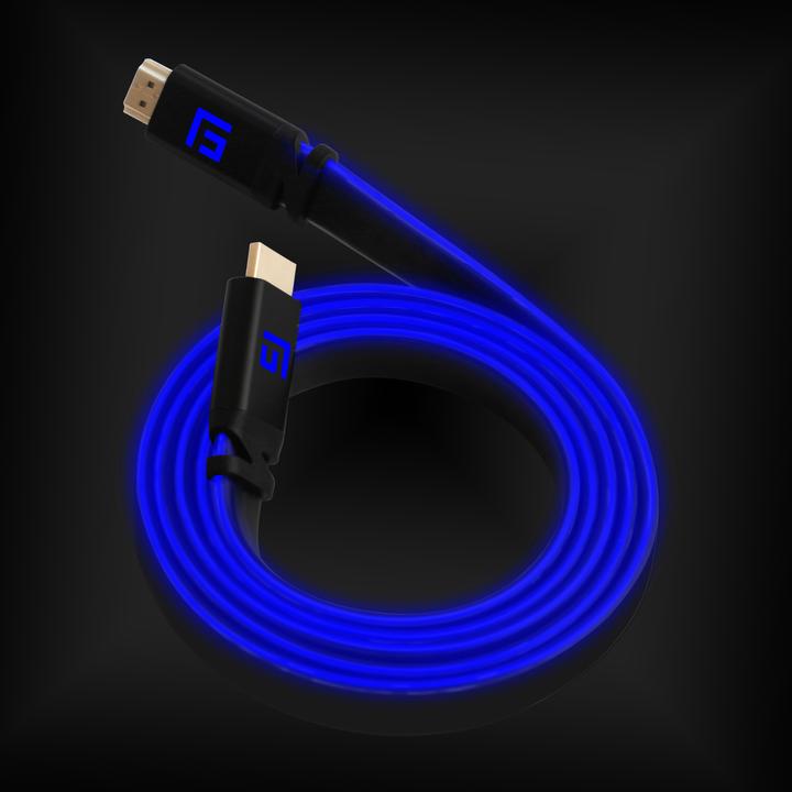 Actual product image Floating Grip HDMI Cable High Speed 8K/60Hz LED 1.5m blue (1.50 m, HDMI)