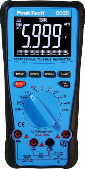Image du produit Peaktech Multimètre, numérique, 1kV, 20MHz, 60MOhms (CAT III, CAT IV 600V)