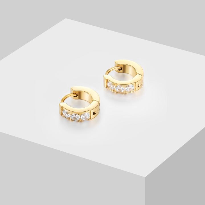 Actual product image Sensora Jewelry Sparkle Hoops Earrings (Stainless steel)