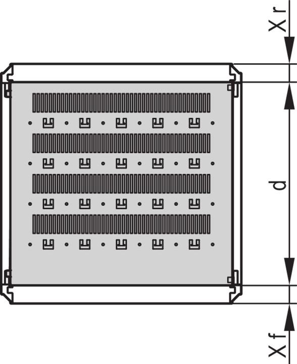 Actual product image Schroff Rack shelves stationary - FACHBODEN STAT.600B1200T 7021