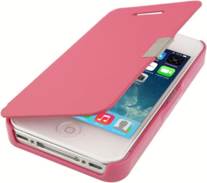 Produktbild König Design Handyhülle Tasche für Apple iPhone 4 / 4s Pink gebürstet (LG G4s, Apple iPhone 4)