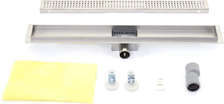 Immagine prodotto Swisshandel24 Canalina doccia 90cm scarico a pavimento scarico doccia, sifone in acciaio inox 50-120cm - 51184 (900 mm)