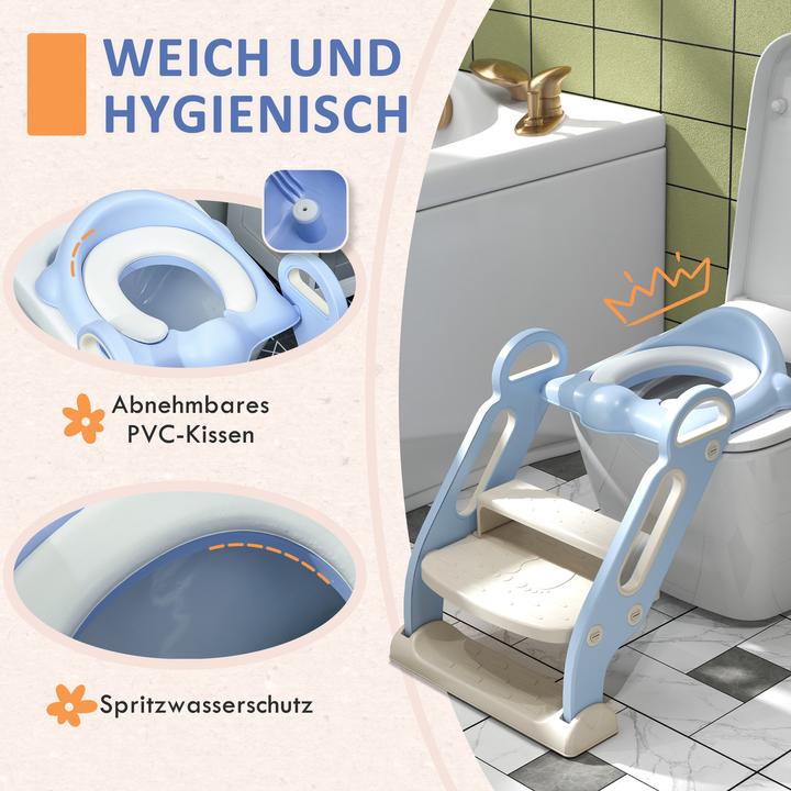 Immagine prodotto Swisshandel24 Sedile da toilette per bambini, istruttore da toilette con gradini, maniglia, attacco da toilette