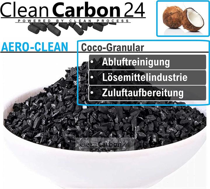 Immagine prodotto Clean Carbon 24 5 litri di granuli di carbone attivo ricavati dai gusci di noce di cocco