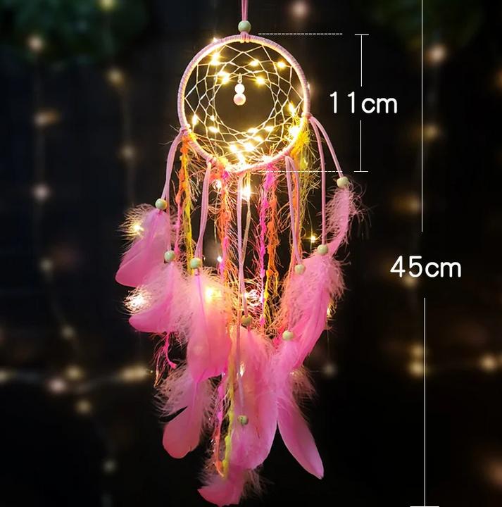 Cover-Discount DIY Bastel-Set Traumfänger LED pink
