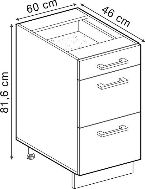 Produktbild Vicco Küchenschrank mit Schublade R-Line (60 x 46 x 81.5 cm)