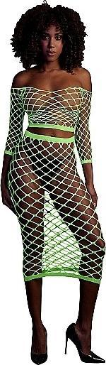 Image du produit Ouch! Long Sleeve Crop Top and Long Skirt - Green - XS/XL (Taille unique)