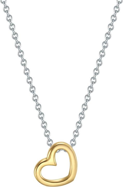 Produktbild Trilani Damen Herz Sterling Silber silber/gelbgold 42,0 cm Basiskette + 5,0 cm Verlängerung - 28313 (Sterling Silber, 42 - 47 cm)