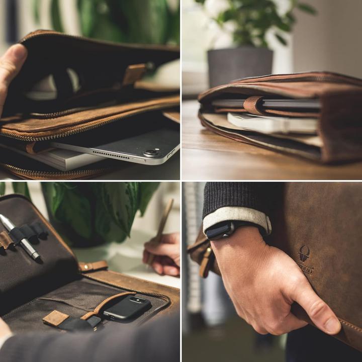 Immagine prodotto Donbolso Leren Notebooktas Londen 15.6 pollici, Mannen/Vrouwen, Bruin (15")