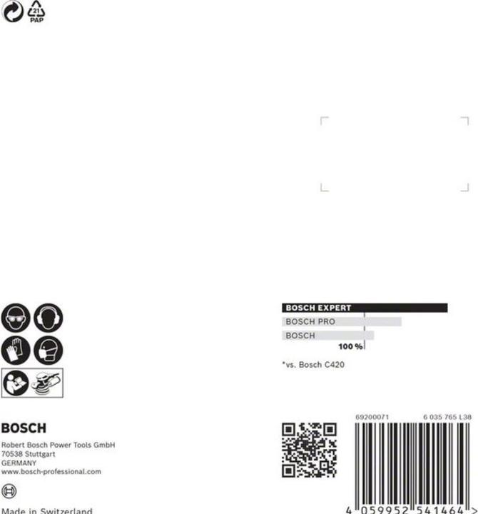 Image du produit Bosch Professional Zubehör EXPERT C470 Papier abrasif à 8 trous pour ponceuse excentrique, 125 mm, G 180, 5 pcs. (180)