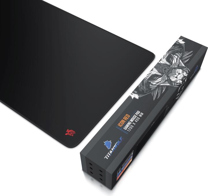 Produktbild Titanwolf Gaming Mauspad, XXXL Speed Mausmatte 1200 x 400 mm, Geschwindigkeit & Präzision, rot (XL)