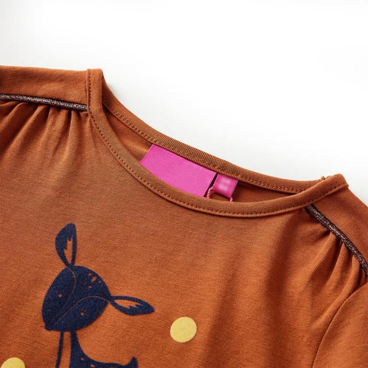 Produktbild VidaXL Kinder-Langarmshirt Cognac 128,Material: 95 % Baumwolle. 5 (128)